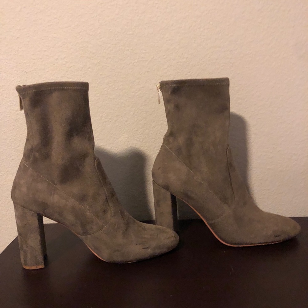 Ivanka Trump Sayida Taupe Suede Booties 6.5